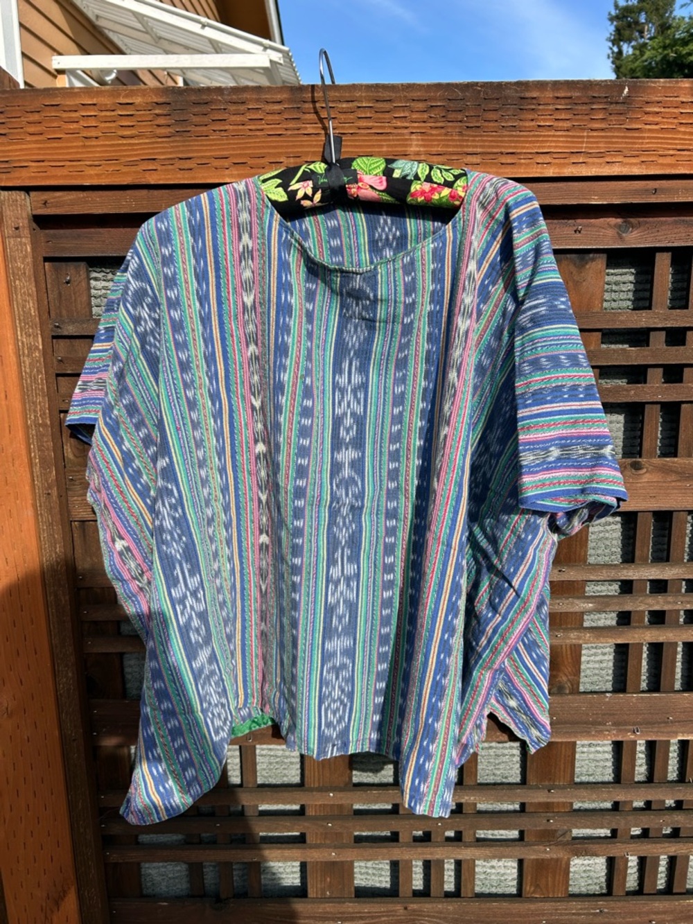 Women’s Short-Sleeve Multistripe Tee in Blue and Green